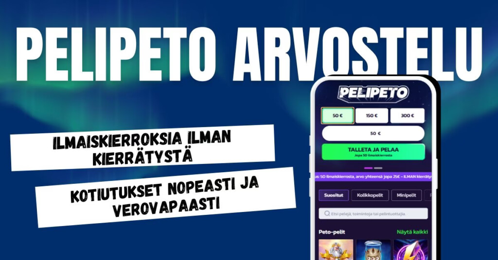Pelipeto Casinolta käteiskierroksia, nopeat kotiutukset ja verovapaat voitot
