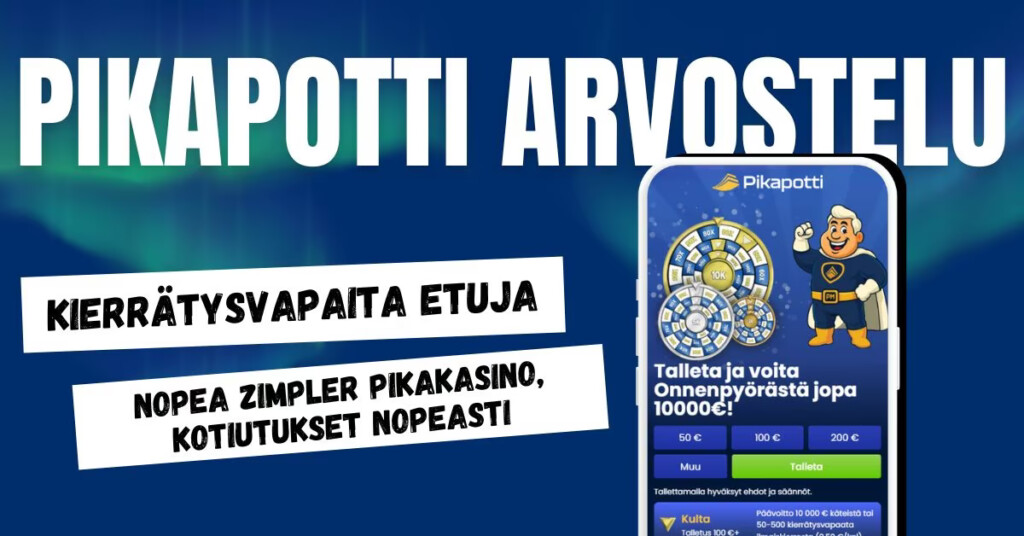 Pikapotti Casinolta kierrätysvapaita kierroksia ja nopeat Zimpler rahansiirrot.