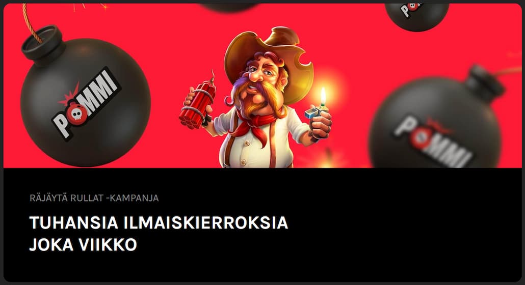 Pommi Casinon viikkotarjous vaatii 20 euron talletuksen.