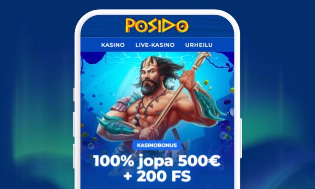 Posido Casinolta tervetuliaisbonus kasinolle ja vedonlyöntiin.