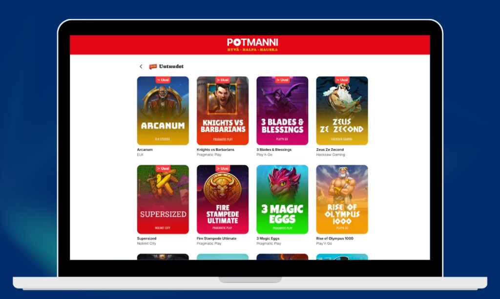 Potmanni Kasinolta löytyvät kaikki uudet kolikkopelit.