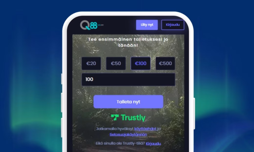 Q88Bets Casinolle nopeat talletukset Trustlyn välityksellä