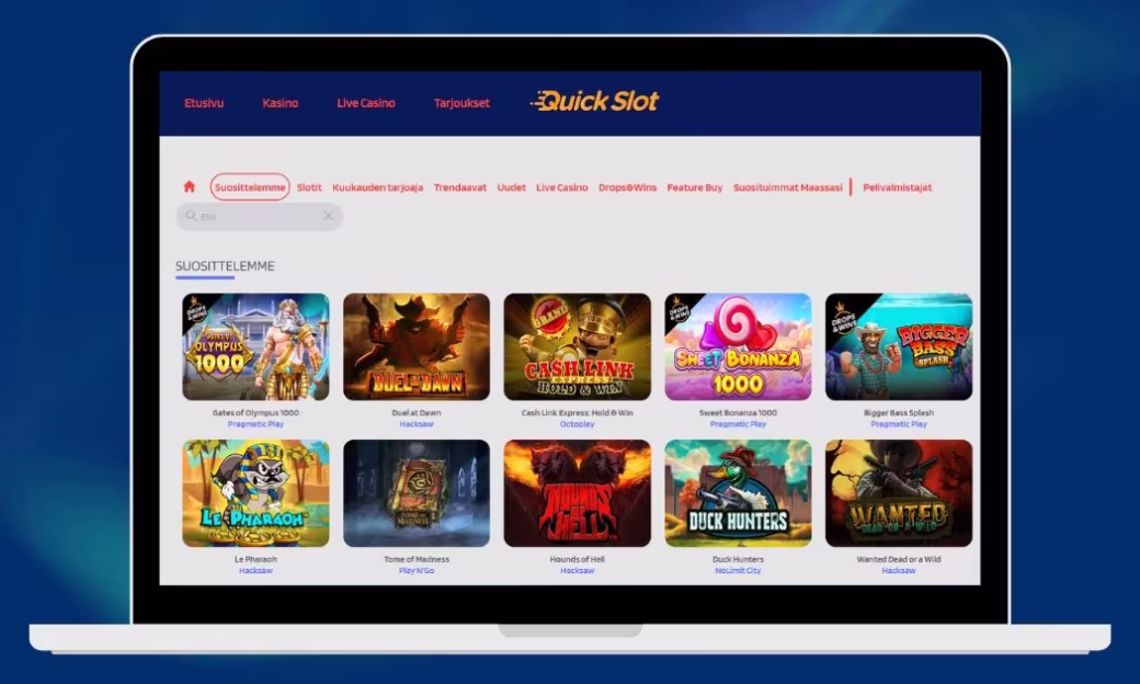 Quickslot kasinolta löytyy hyvä valikoima kolikkopelejä.