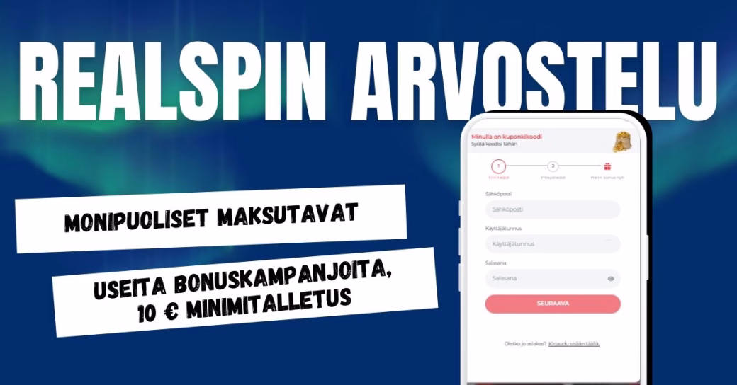RealSpin Casino arvostelu ja kokemuksia kasinosta