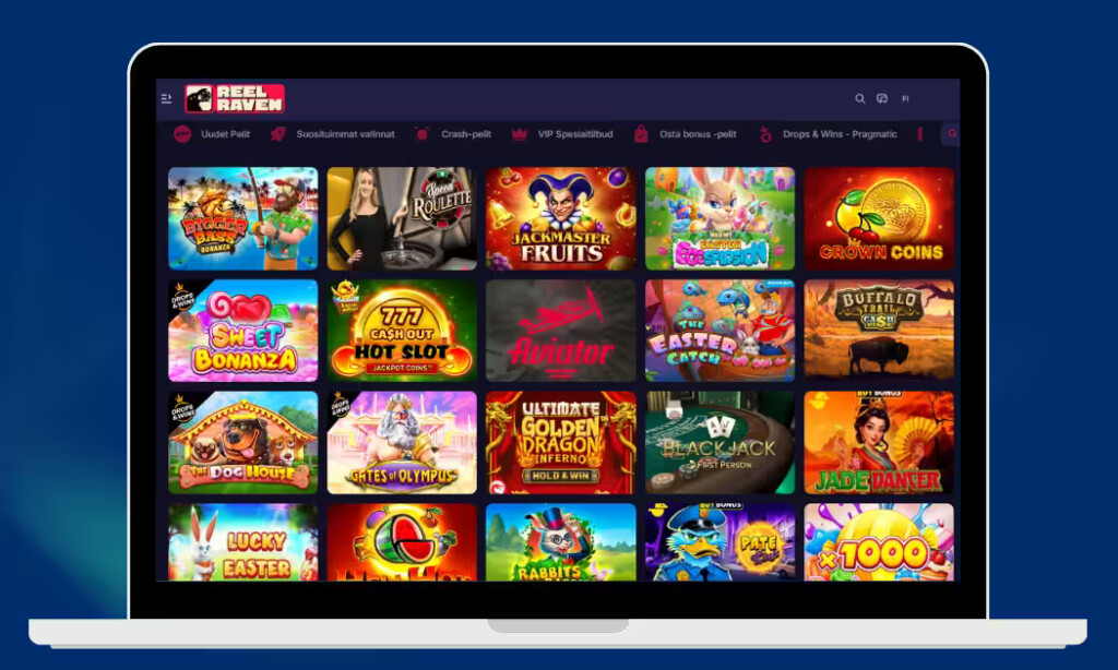 ReelRaven Casinolla yli 13 000 kasinopelin valikoima.