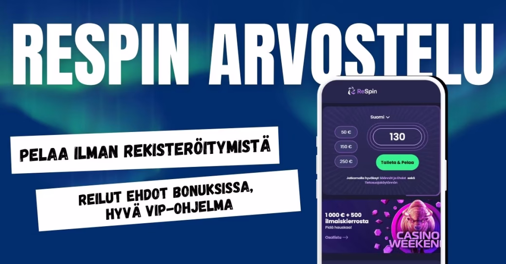 ReSpin Casino arvostelu ja kokemuksia.