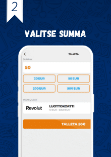 Siirry tallettamaan ja valitse talletussumma.