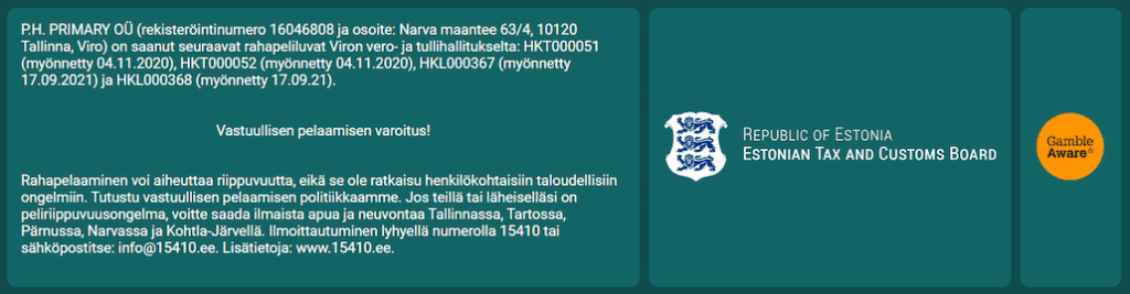 Riskitön kasino huolehtii lisenssistä sekä vastuullisuudesta.