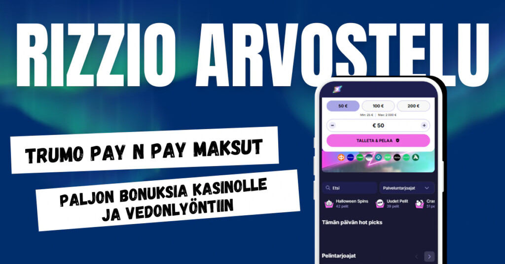 Rizzio Casinolle pay n play talletukset Trumolla sekä valtava määrä bonuksia kasinolle ja vedonlyöntiin.