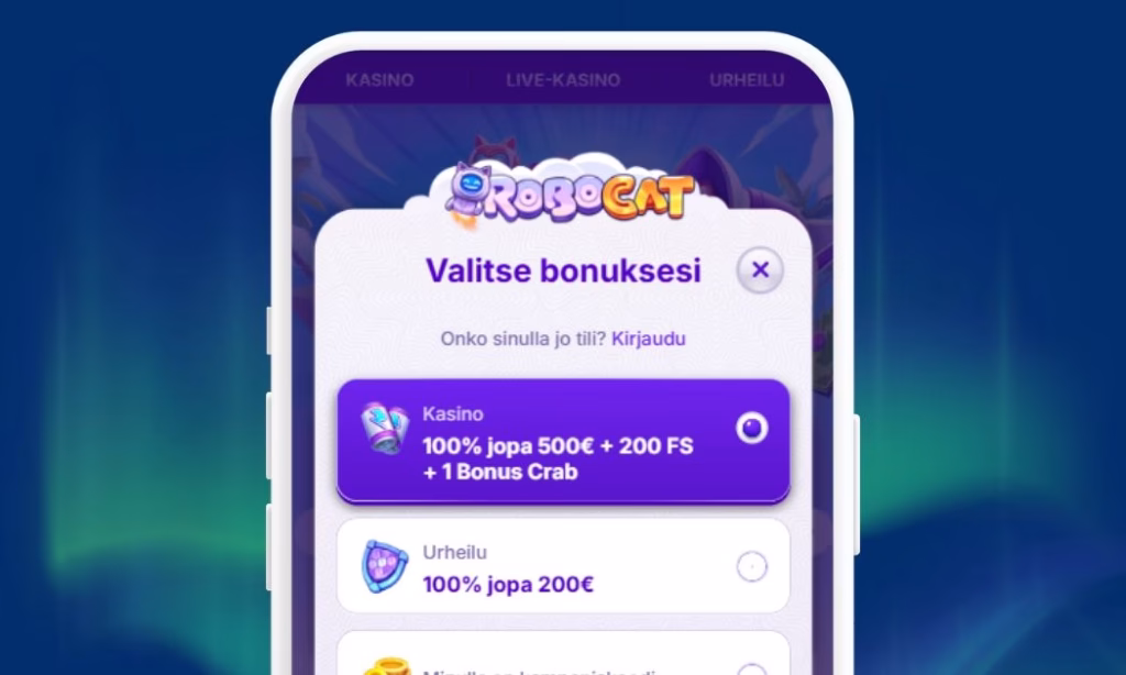 Rekisteröi Robocat Casinolle pelitili ensimmäseinä