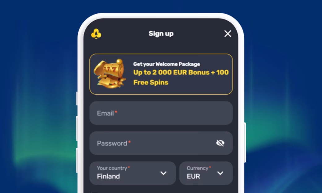 Rekisteröi RocketPlay Casinolle pelitili ennen talletusta.
