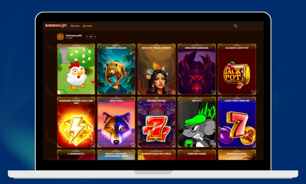 RodeoSlot Casinolta löytyy paljon kolikkopelejä.