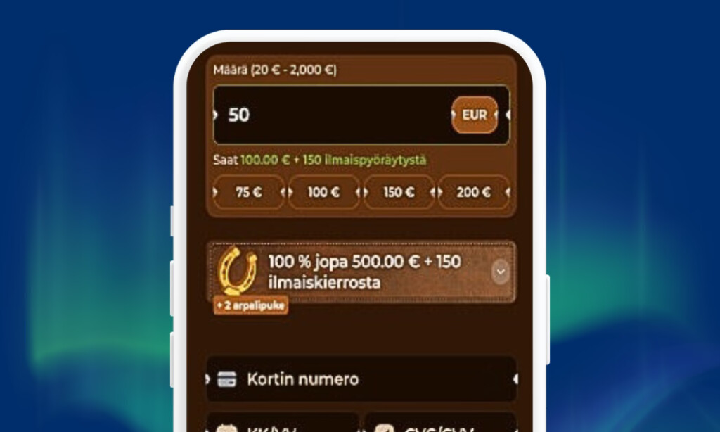 RodeoSlot Casino luottokortti talletus.