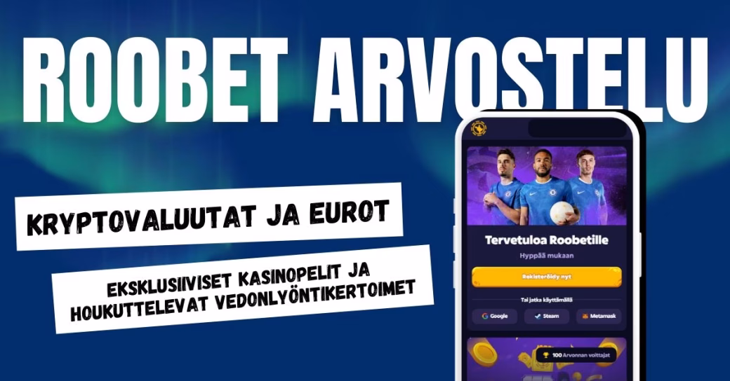 Roobet Casinolle talletat kryptoissa ja euroissa sekä nautit eksklusiivisista peleistä ja vedonlyönnistä.