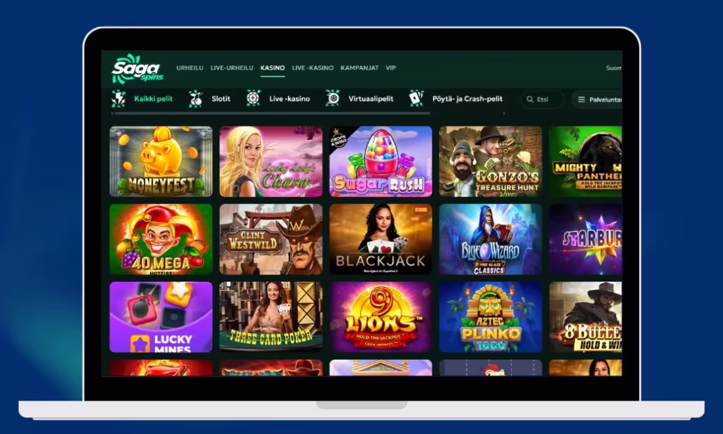 Uusimmat kolikkopelit SagaSpins Casinolla