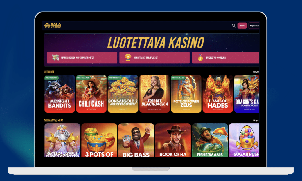 Salakasinon laaja pelivalikoima