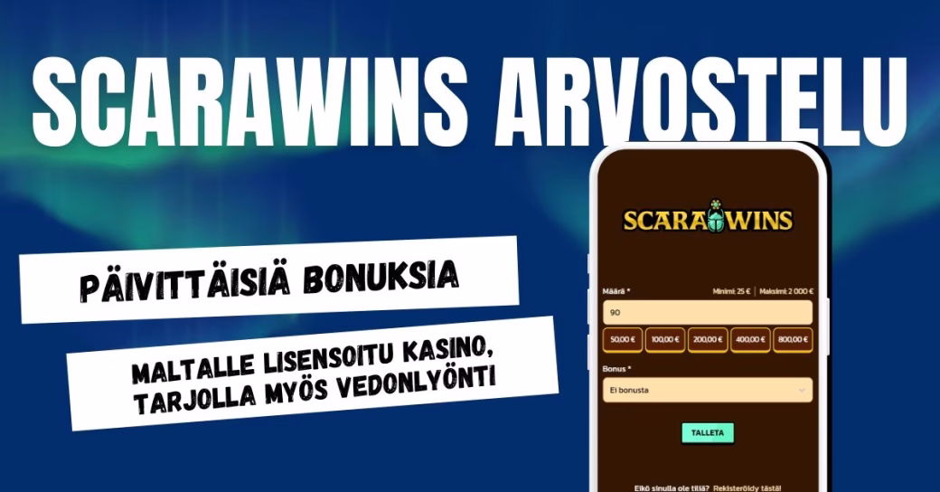 Scarawins Casino arvostelu ja kokemuksia.