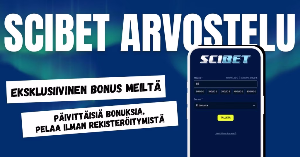 Scibet Casino uniikki bonus vain meiltä