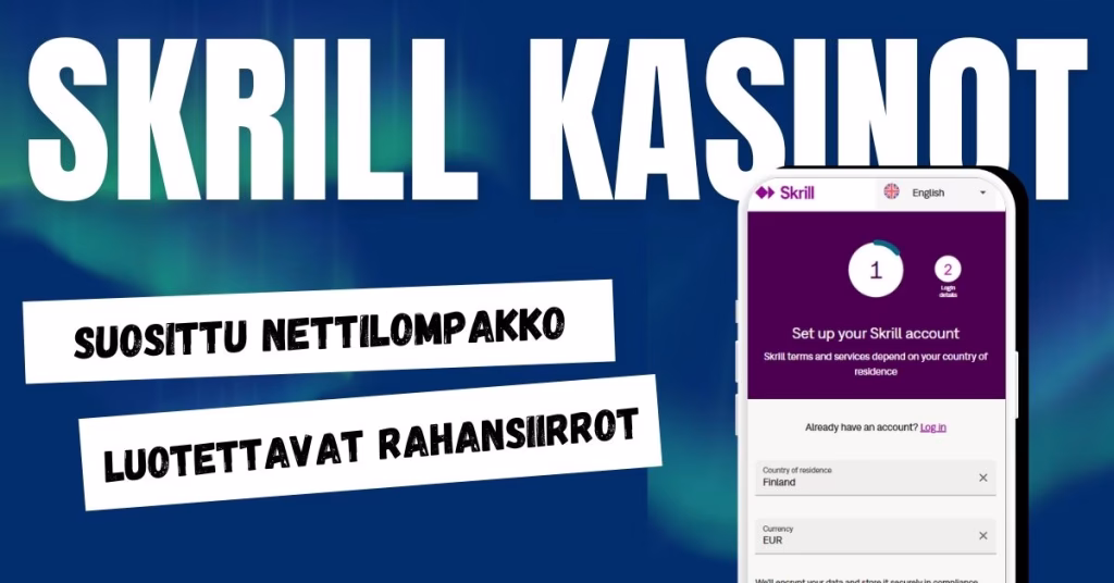 Skrill kasinot - talleta suositulla nettilompakolla