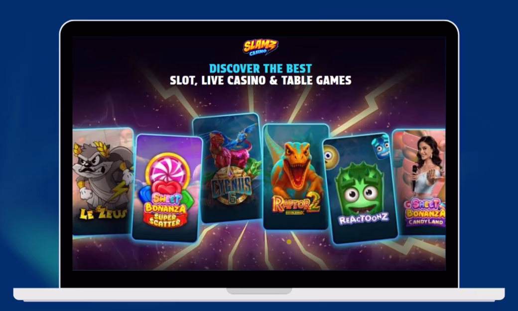 Slamz Casinolla monipuolinen valikoima kolikkopelejä.