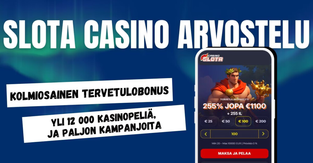 Slota Casinolta bonus kolmella ensitalletuksella ja yli 12 000 kasinopeliä.