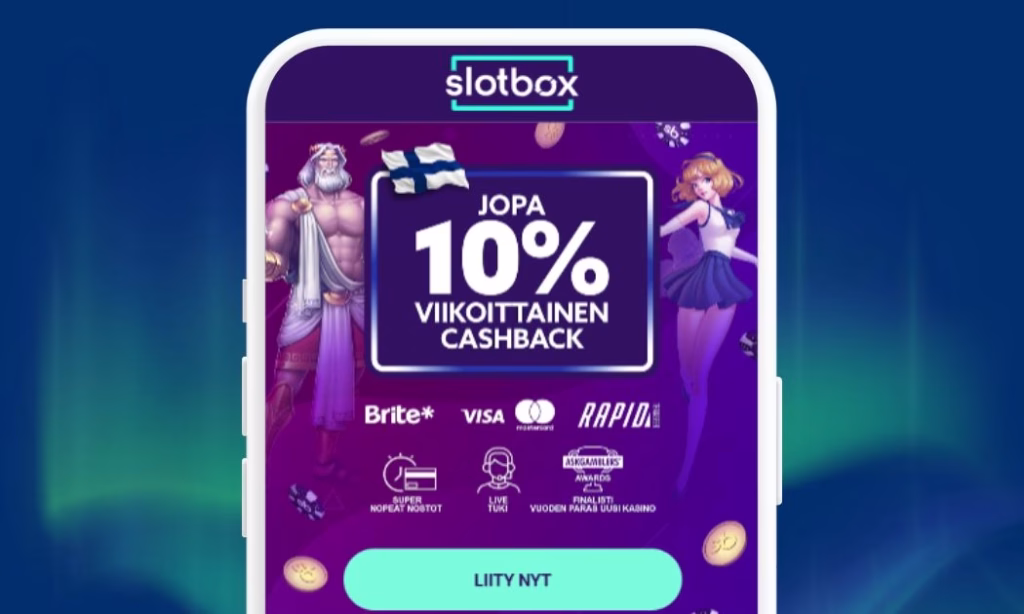 Rekisteröi Slotboxille ensimmäisenä pelitili
