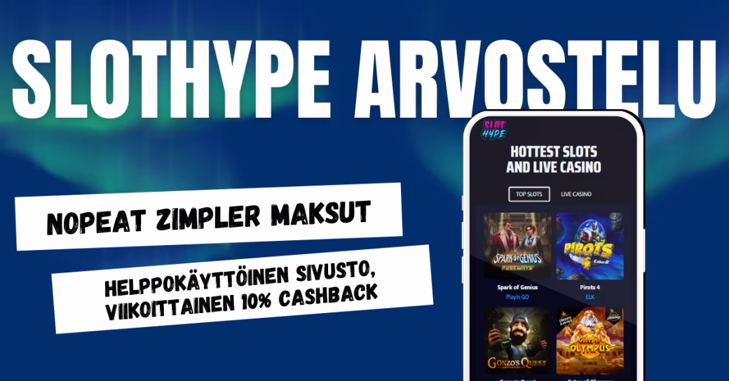 Slot Hype Casino nopeat Zimpler talletukset helppokäyttöisellä sivustolla