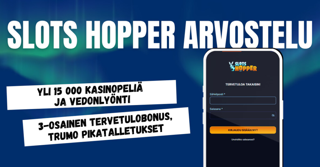 Slots Hopper Casinolta löytyy valtava pelivalikoima, Trumo pikatalletukset ja 3-osainen tervetulubonus