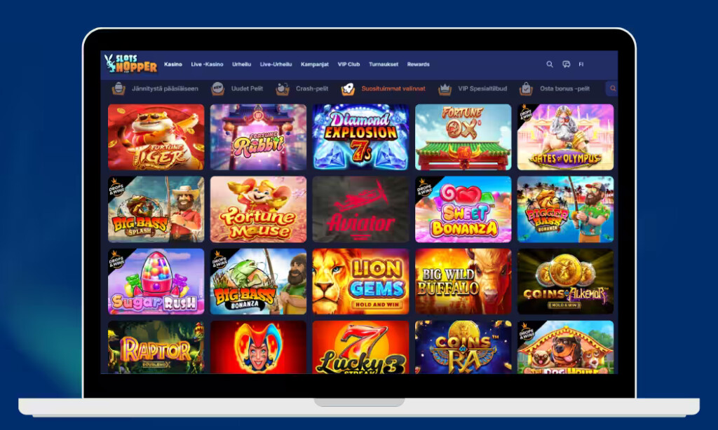 Slots Hopper Kasinolta löytyy yli 14 000 kasinopelin valikoima