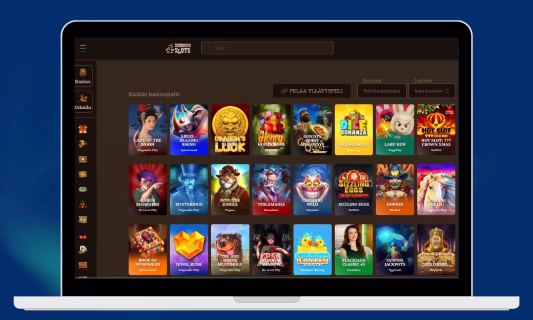 SmokinSlots Casinon valikoimasta löytyy paljon kolikkopelejä.
