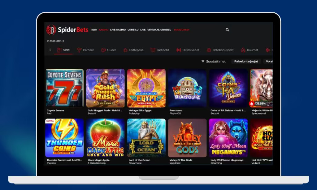 SpiderBets Casinolla on yli 11 000 kolikkopeliä.