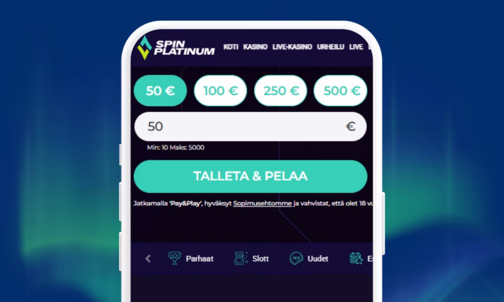 SpinPlatinum Casinolle pikatalletukset verkkopankkitunnuksin Trumolla.