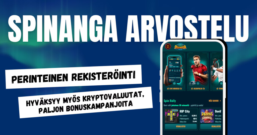 Spinanga Casino on perinteinen nettikasino, joka hyväksyy kryptovaluutat ja tarjoaa useita eri maksutapoja.