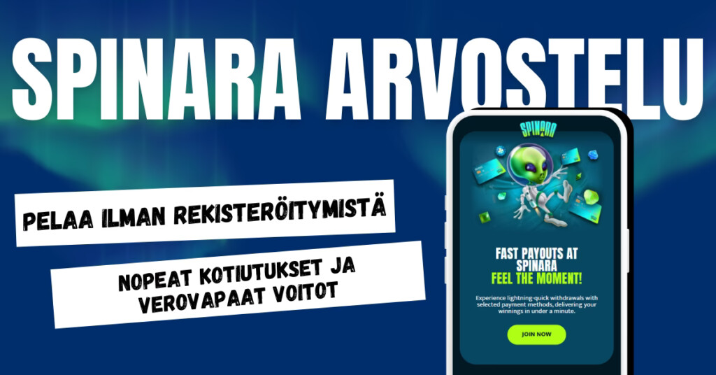 Pelaa ilman rekisteröitymistä Spinara Casinolla ja ota voitot verovapaasti.