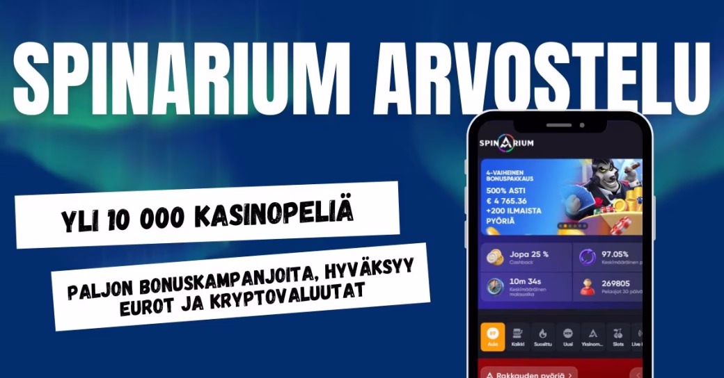 Spinarium Casino arvostelu ja kokemuksia.