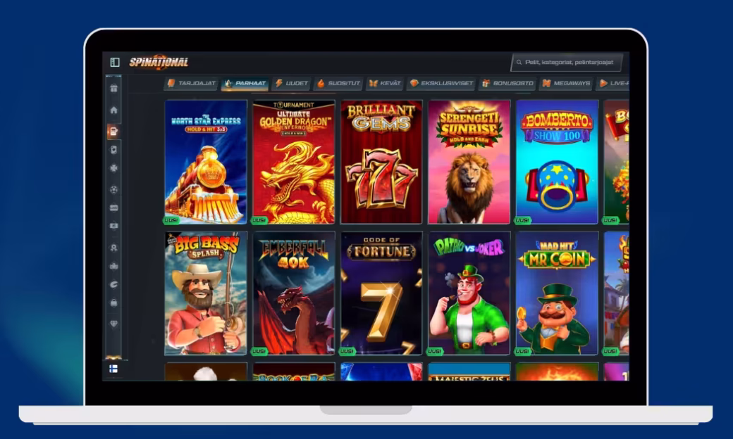 Spinational Casino tarjoaa valtavan valikoiman kolikkopelejä.
