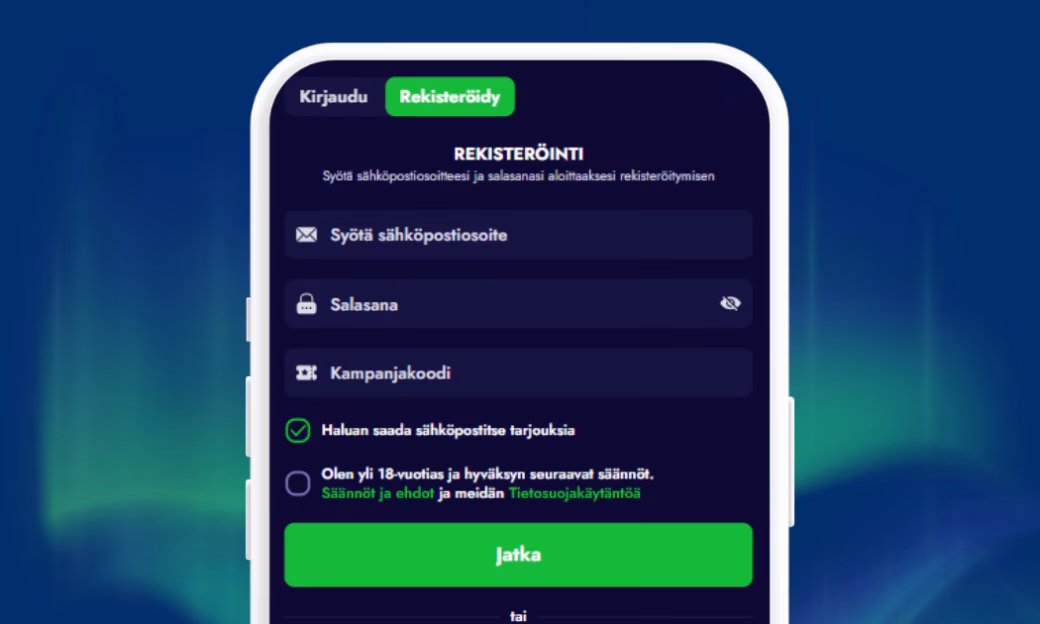 Rekisteröi pelitili Spinko Casinolle.