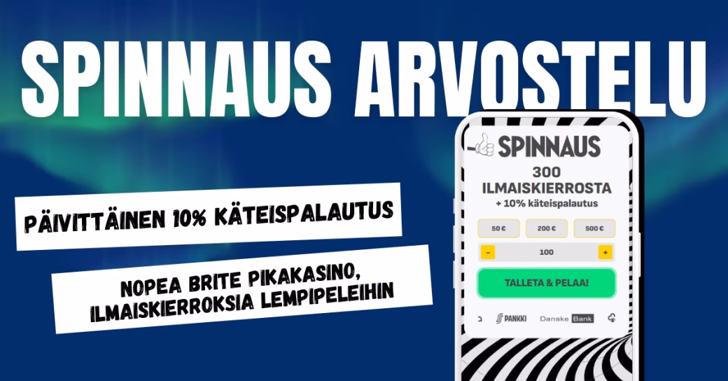 Spinnaus Casino on Brite pikakasino, jolta saa ilmaiskierroksia sekä päivittäisen käteispalautuksen.