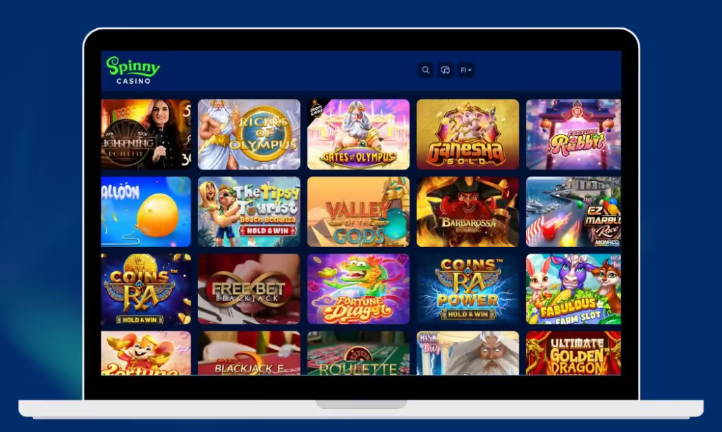 Spinny Casino kolikkopeleistä löytyy valinnanvaraa.
