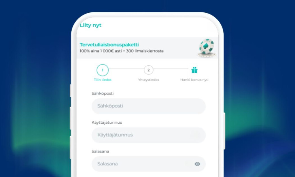Spinoli Casino pelitilin rekisteröinti ennen talletusta