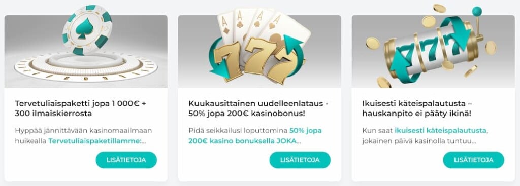 Spinoli Casinon bonustarjontaa.