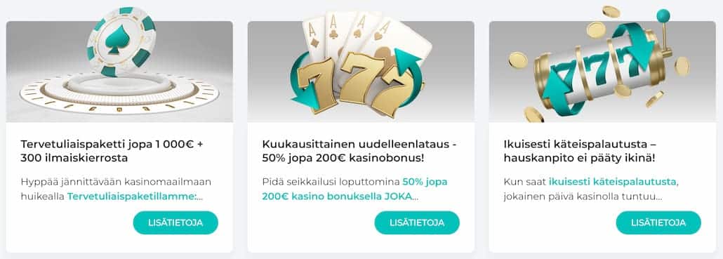Spinoli Casinon bonustarjontaa.