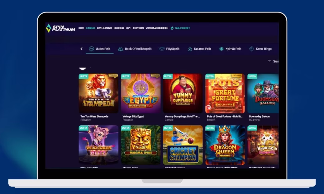 Spin Platinum Casinolta löytyy laadukas kolikkopelivalikoima