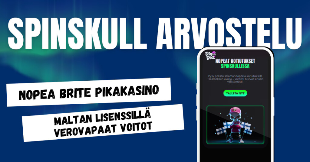 SpinSkull Casinolla pelaat ilman rekisteröitymistä ja Maltan lisenssi takaa verovapaat voitot.