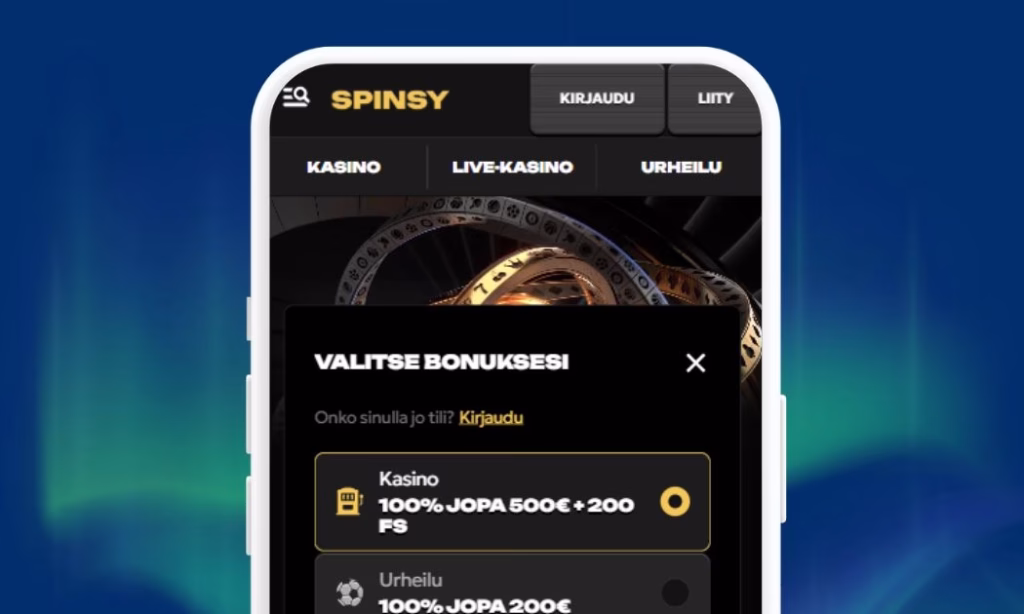 Spinsy Casinolle rekisteröidään ensimmäisenä pelitili
