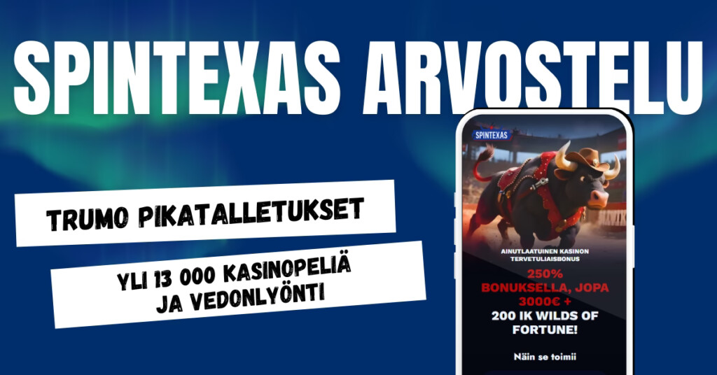 SpinTexas Casinolle pikatalletukset Trumolla, yli 13 000 kasinopeliä ja vedonlyönti.