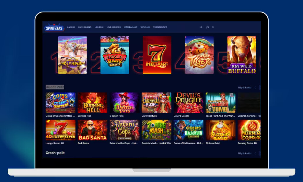 Spin Texas Casinolta löytyy valtava valikoima pelejä.