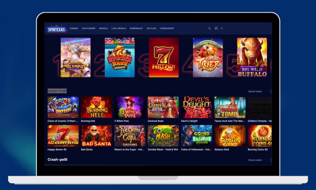 Spin Texas Casinolta löytyy valtava valikoima pelejä.