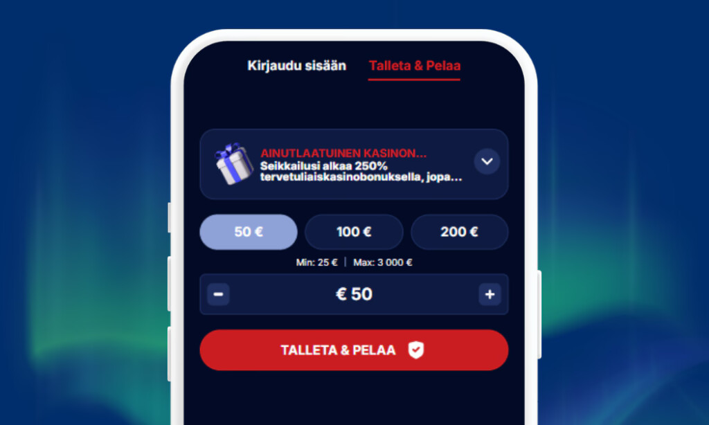 Trumo talletus verkkopankkitunnuksin SpinTexas Casinolle.