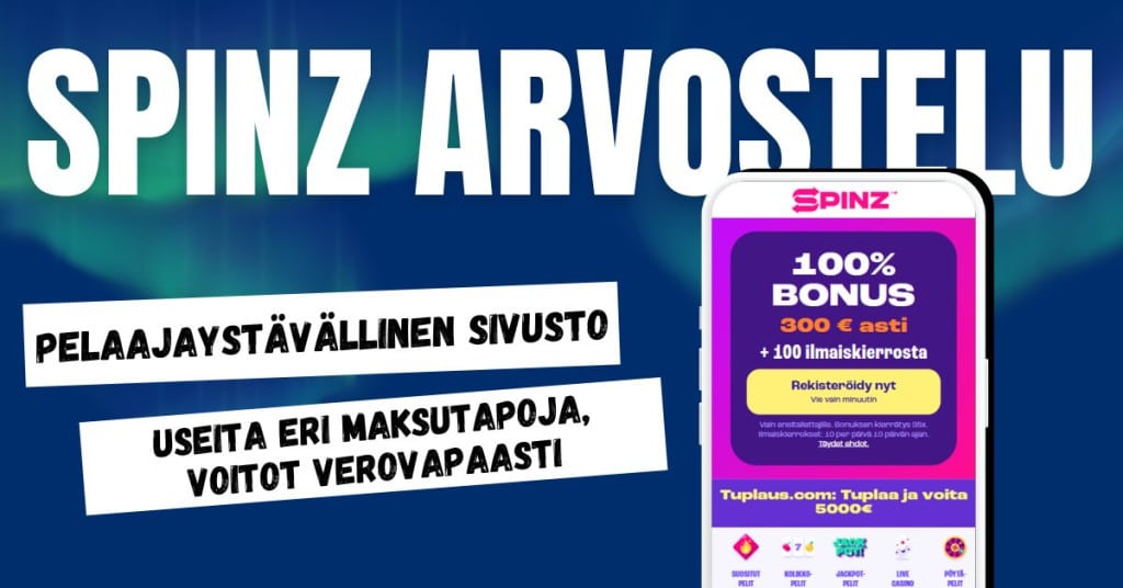 Spinz Casino arvostelu ja kokemuksia